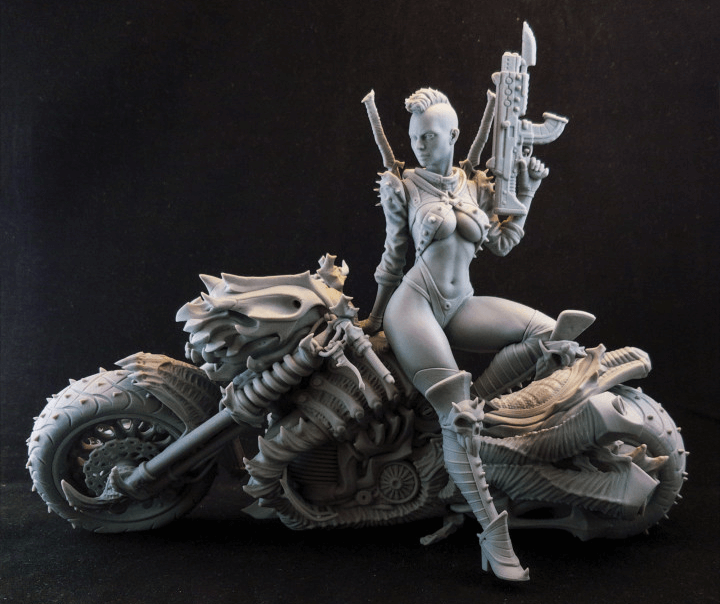 3D Printing Cyber Metal Biker Chick