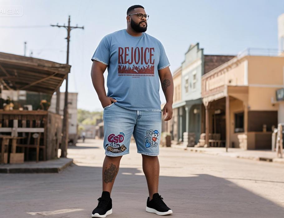 Big and tall denim 2-piece sets at BigTallKings