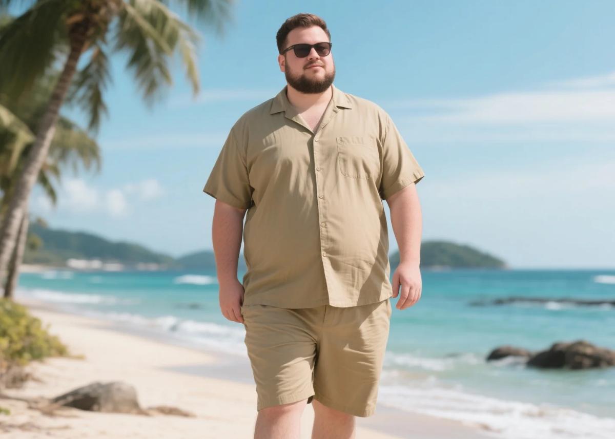 casual big men's short sets