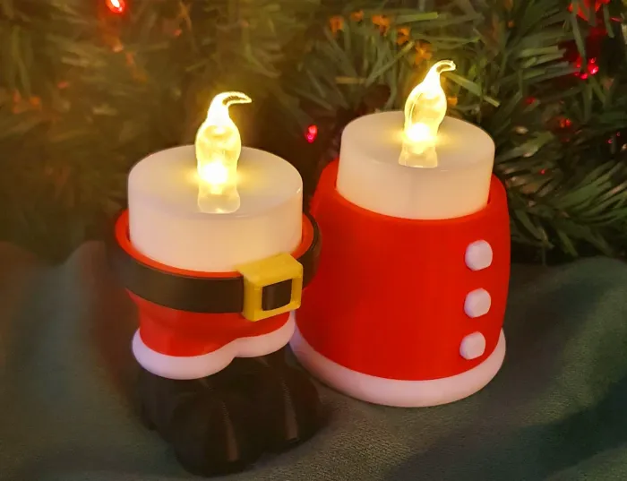 Santa Claus And Mrs Claus Candle Holder