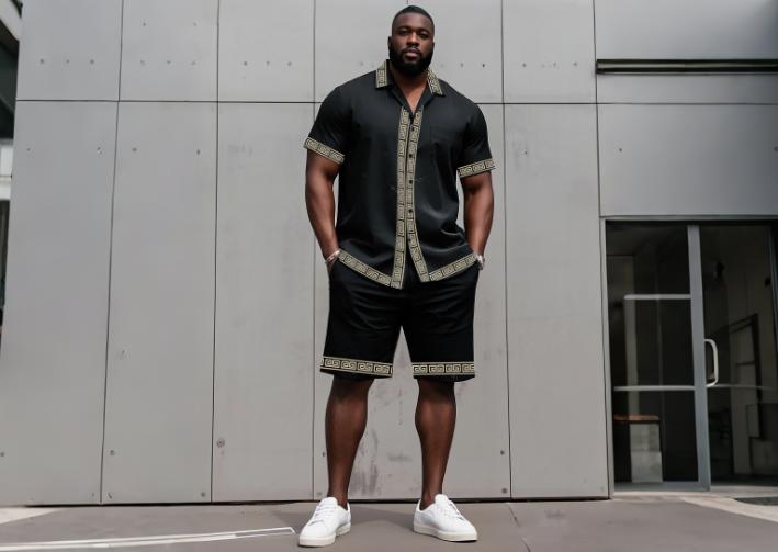 casual big men's shorts sets in BigTallKings