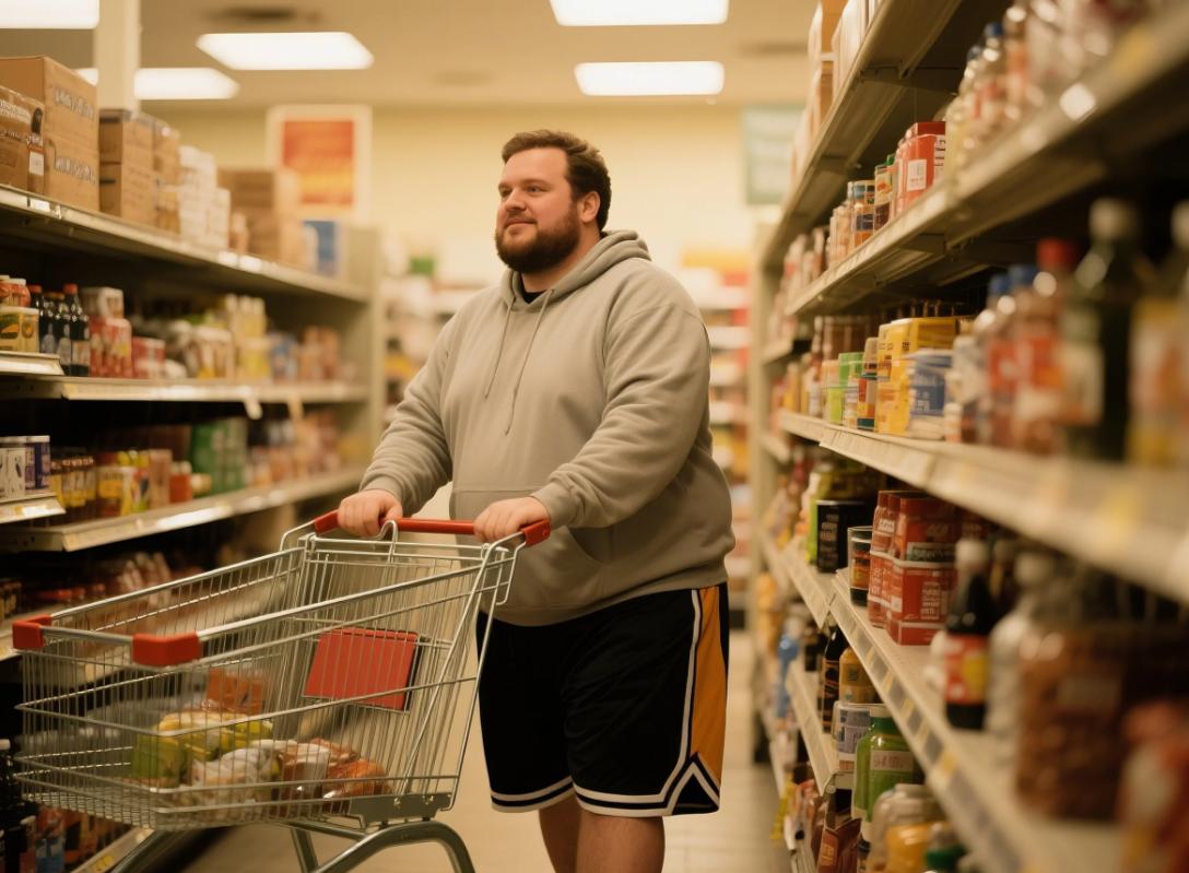 A men going shopping in the basketball shorts for big men