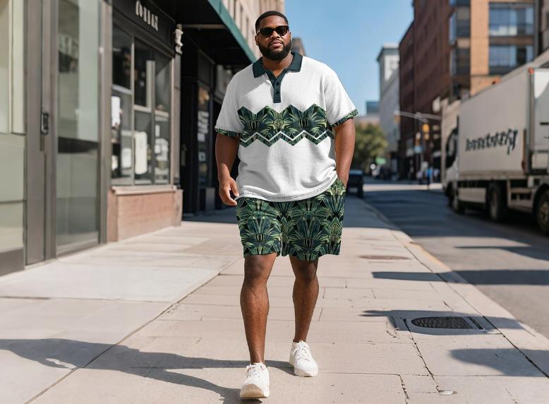 Business polo 2-piece sets for big guys