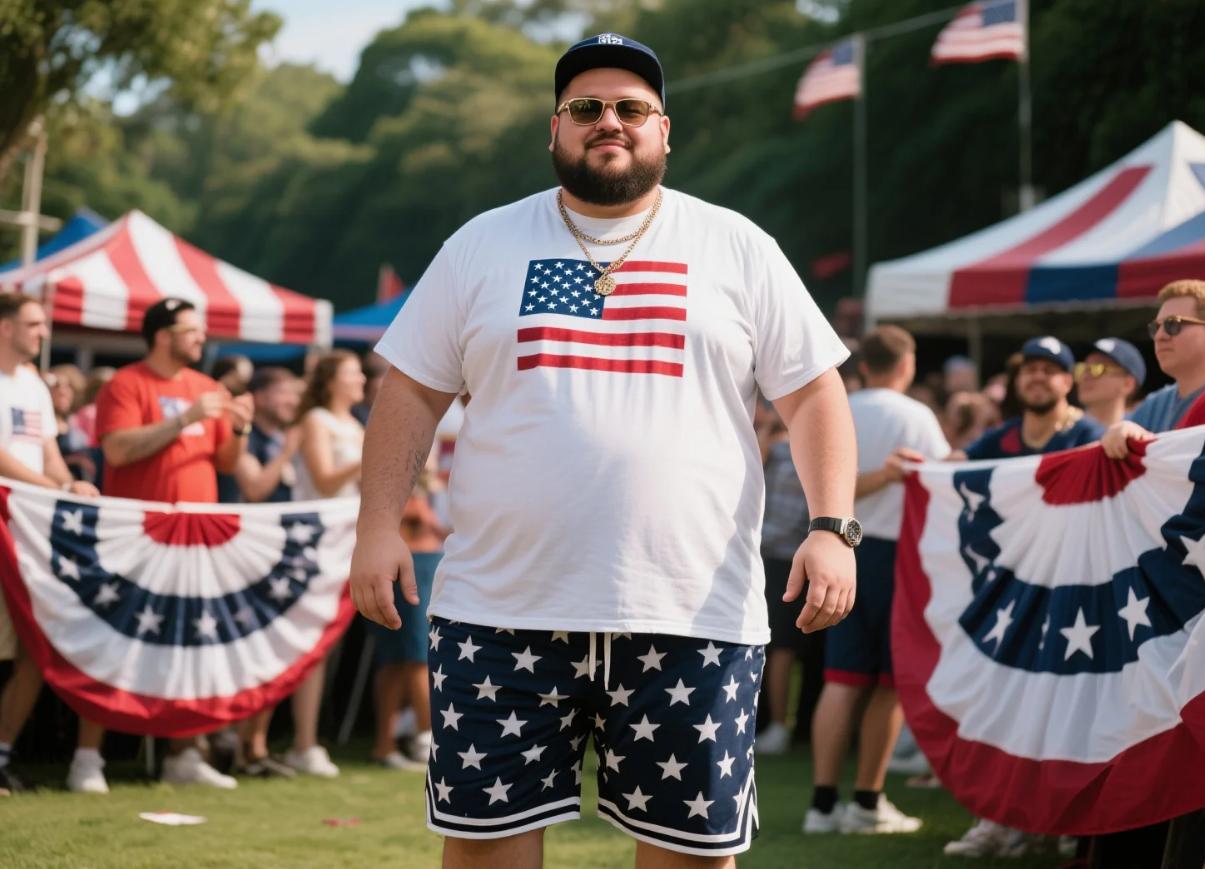 Independence Day big and tall short sets
