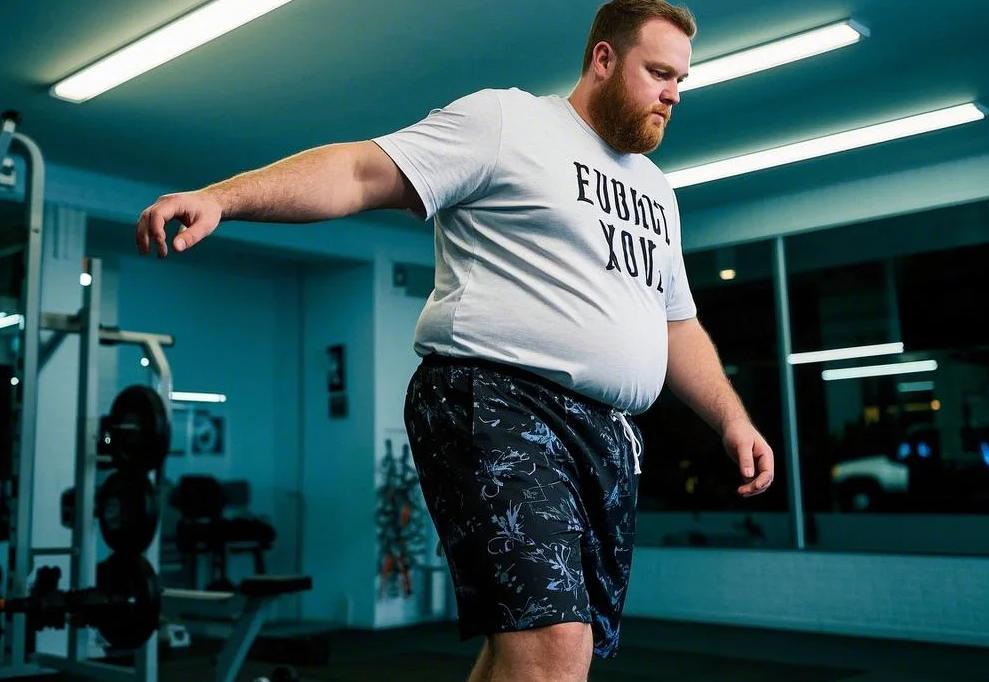 A man work out with stretch shorts