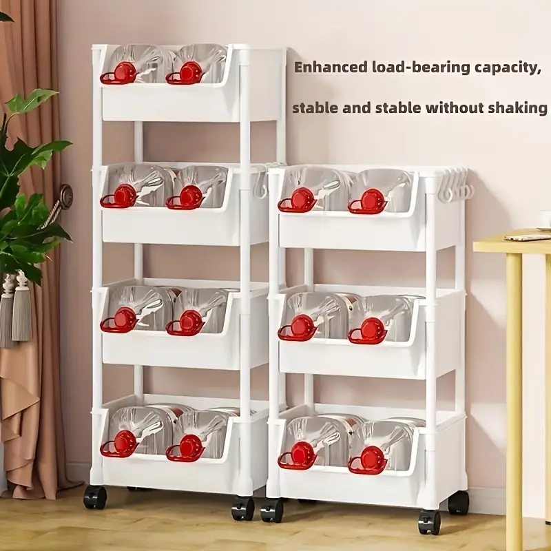 1pc 5 layer spa storage shelf non electric wheel based mobile shelf for   storage racks in living room bedroom   office garage space utility shelves details 1