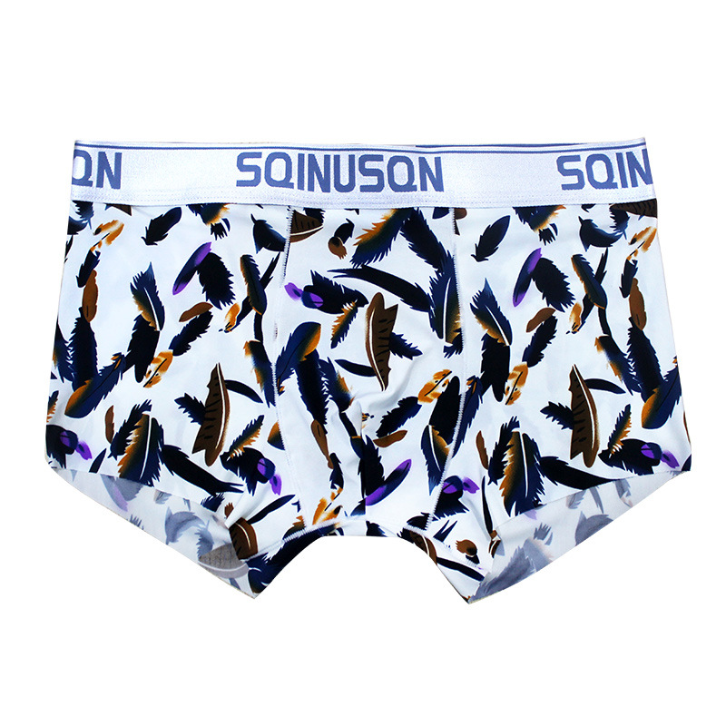 Men's Ice Silk Sexy Breathable Printed Boxer Briefs