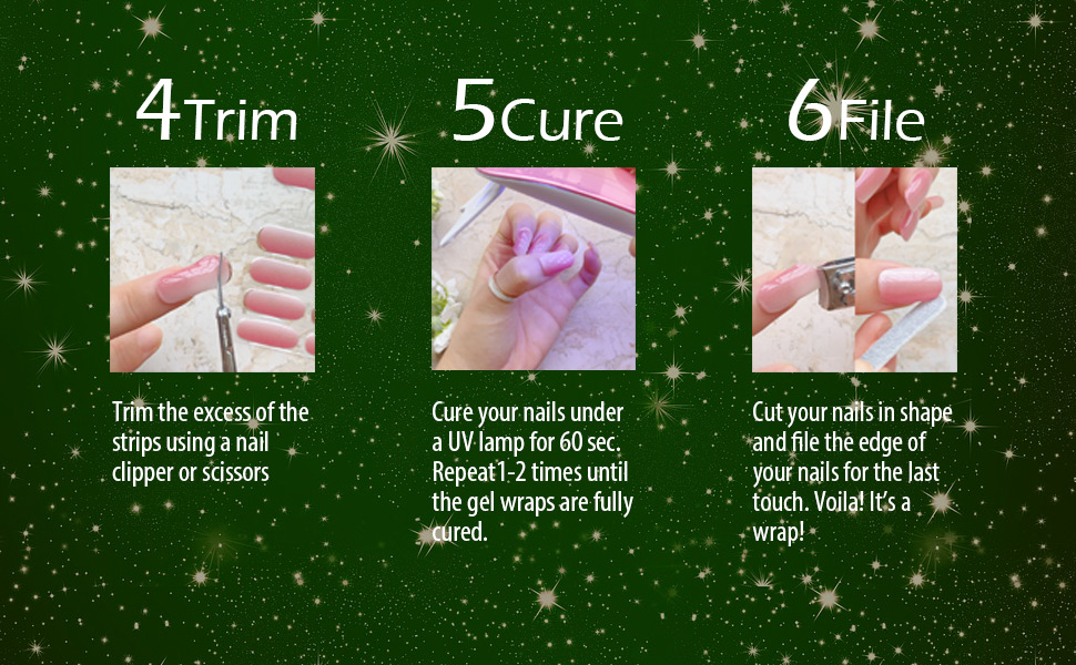 SCG Christmas semi cured gel nail strips full decal stickers Holiday manicure cat eye hologram