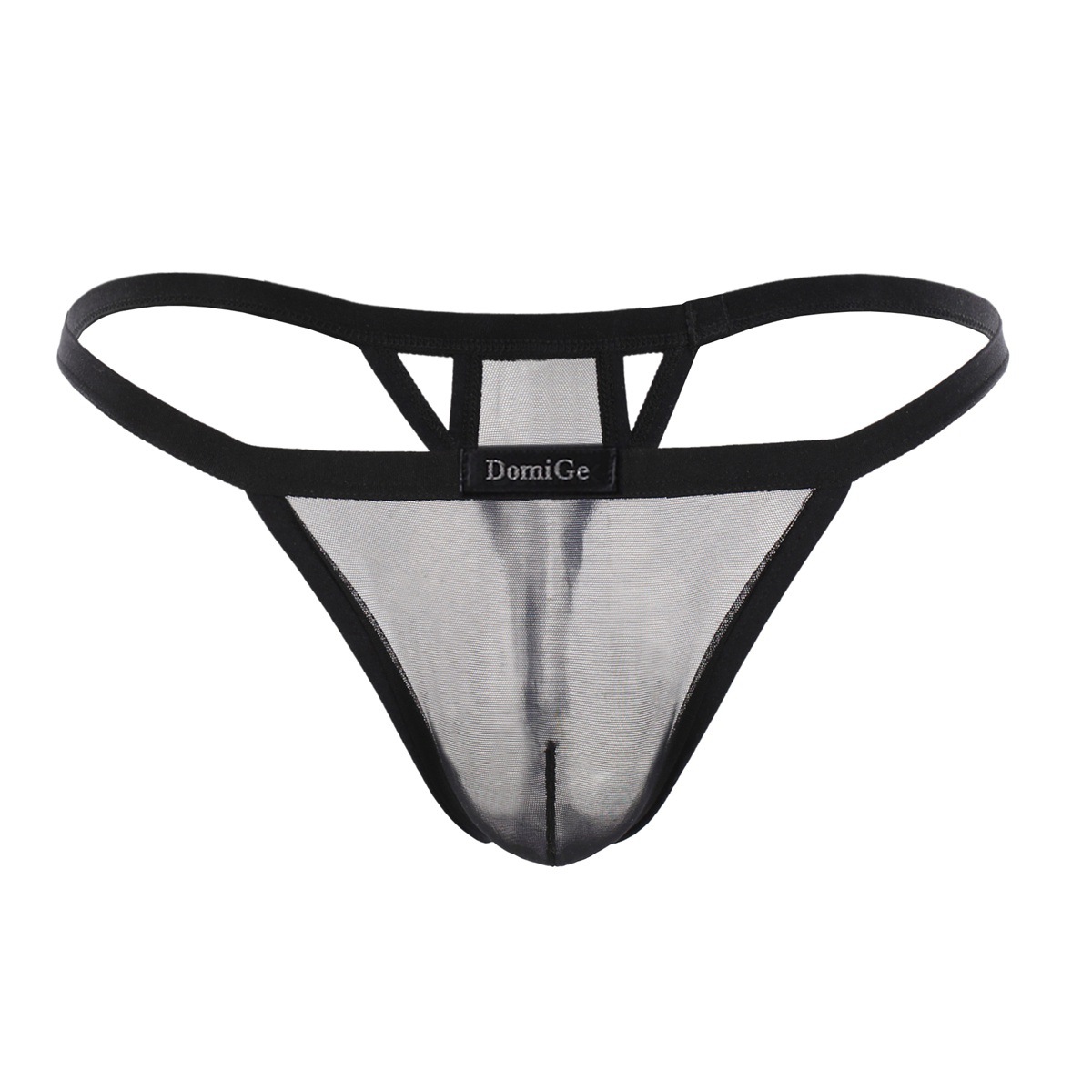 Men's Mesh Translucent Low Waist U Convex Pants Thongs