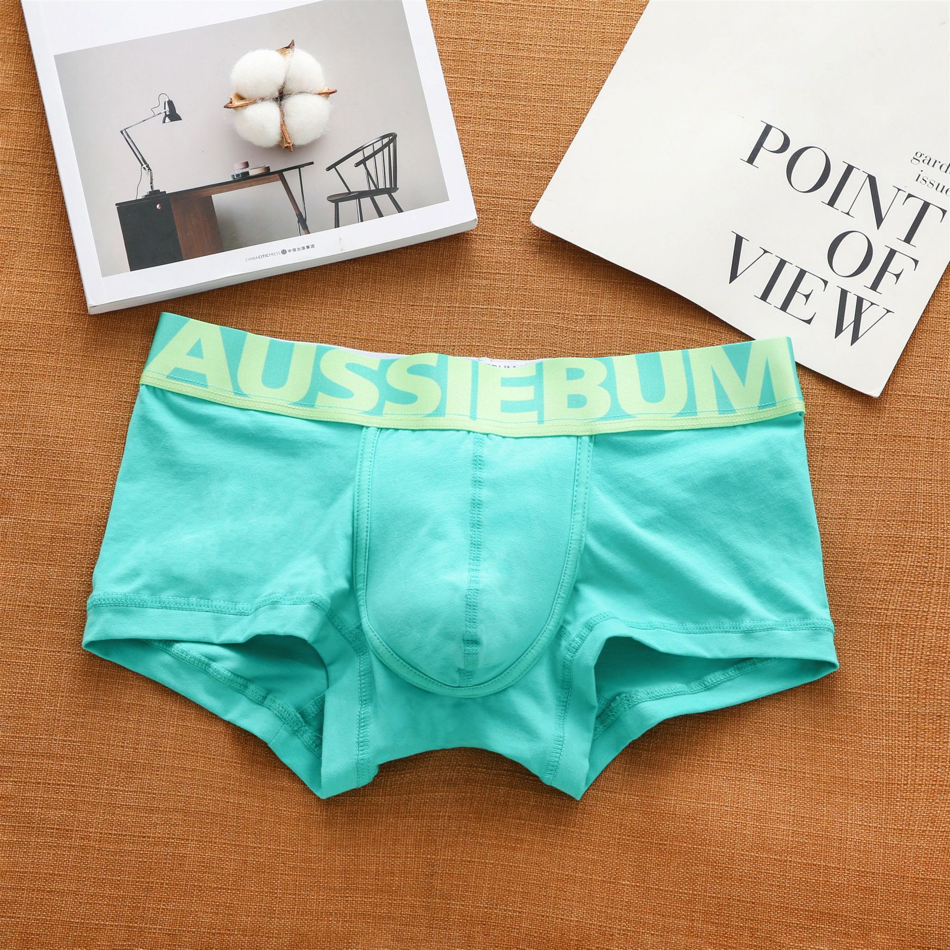 Cotton man underwear low waisted letters belt trendy plus size Skin-Friendly comfortable sweat-absorbing boxer shorts