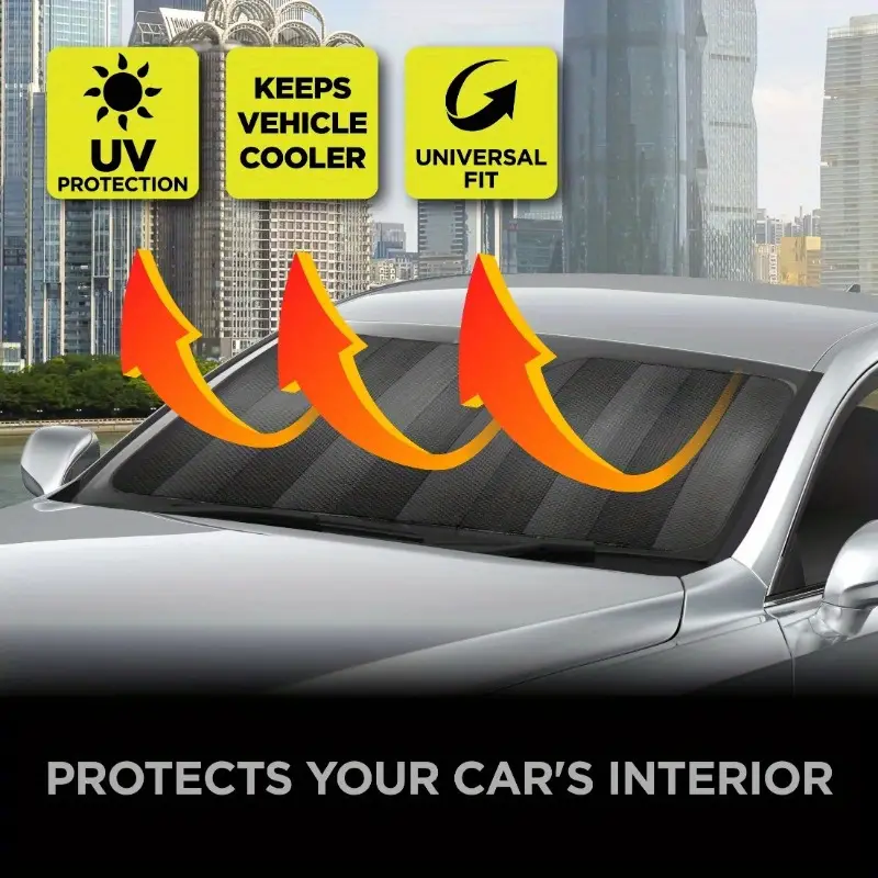 fits all vehicle windshields black folding visor 1pc 63 x 28 5 details 3