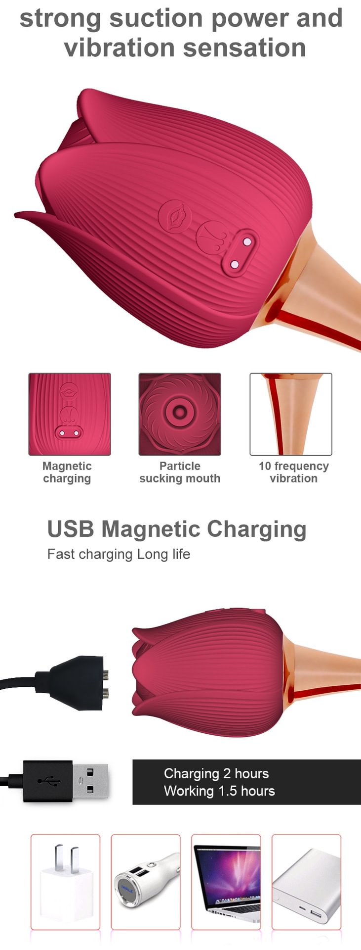 rose toy for women · rose vibrator with suction function