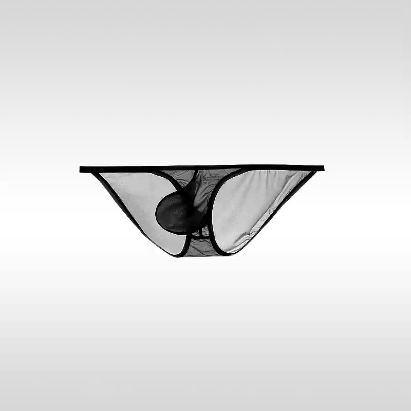Men's Low Waist Sexy Transparent Ultra-Thin U-Convex Large Pouch Briefs