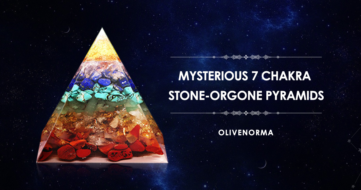 olivenorma Mysterious 7 Chakra Stone-Orgone Pyramids