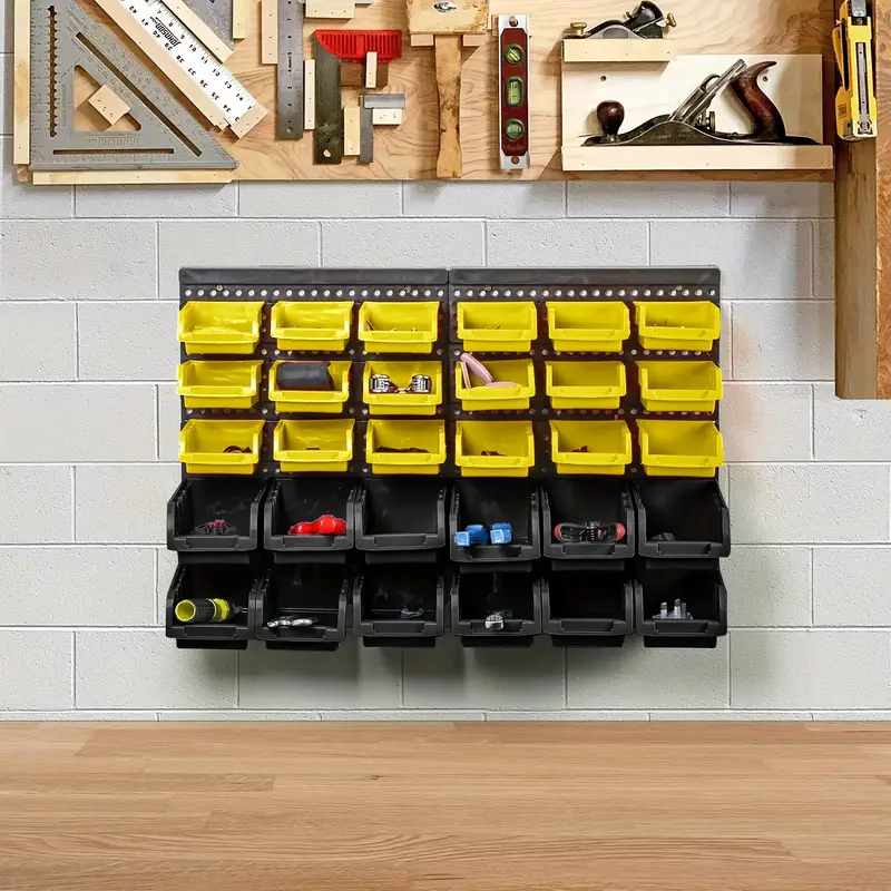 30pcs wall mounted storage     screws nuts bolts nails beads small hardware   heavy duty garage organizer is perfect as a gift stackable tool box details 0