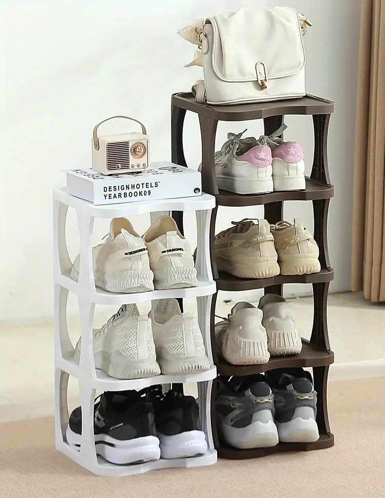 1  layer dustproof plastic shoe rack space saving storage organizer for entryway doorway rental room fits   room types details 6