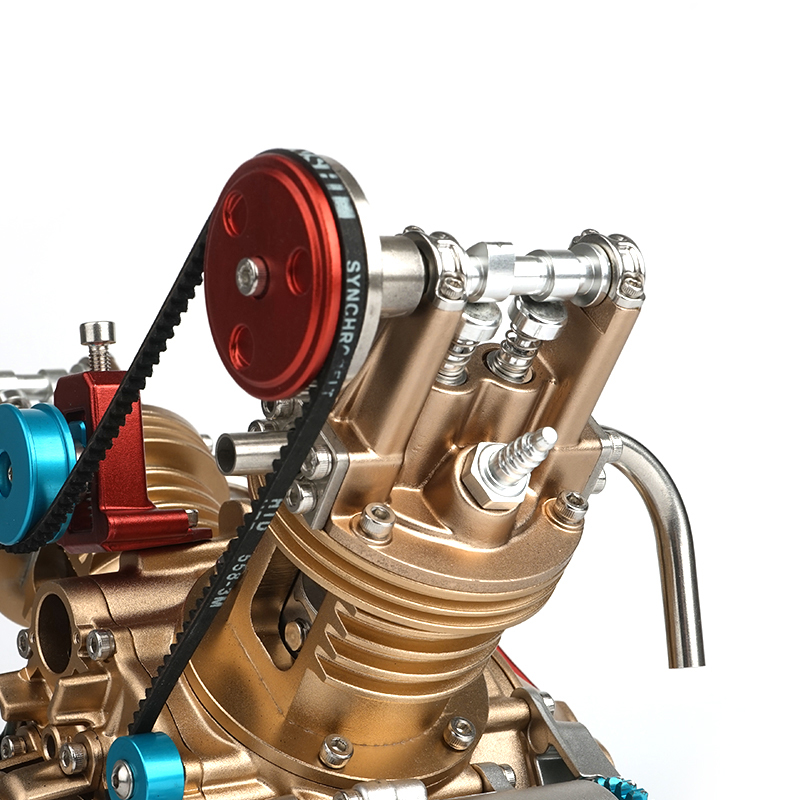 Mini Diy Engine Model Toy Full Metal Assembling V2 Double Cylinder Car