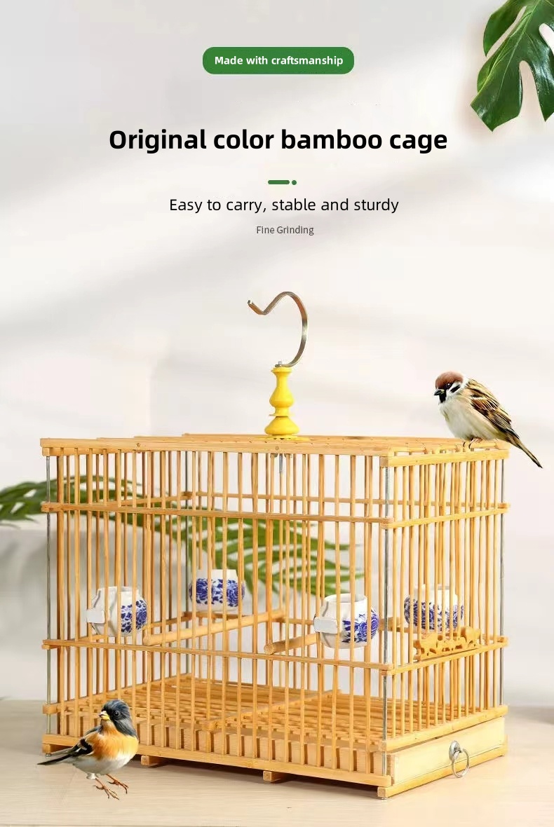 A bird cage that can travel outside