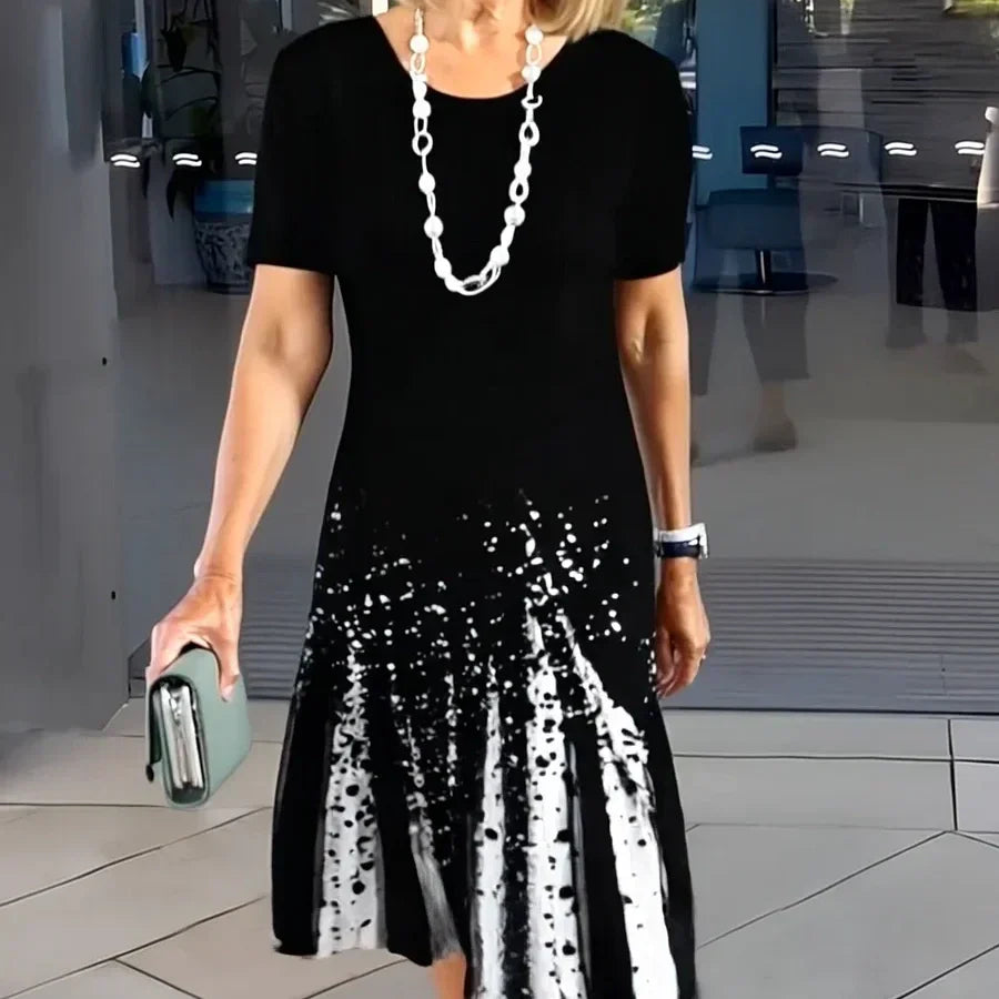 Printed Pleated Dress