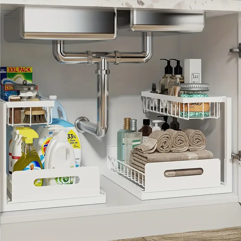 under sink organizer pull out cabinet organizer 2 tier slide out sink shelf cabinet storage shelves under sink storage for kitchen bathroom cabinet details 5