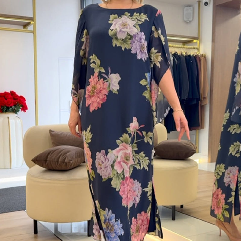 Elegant long women's printed dress