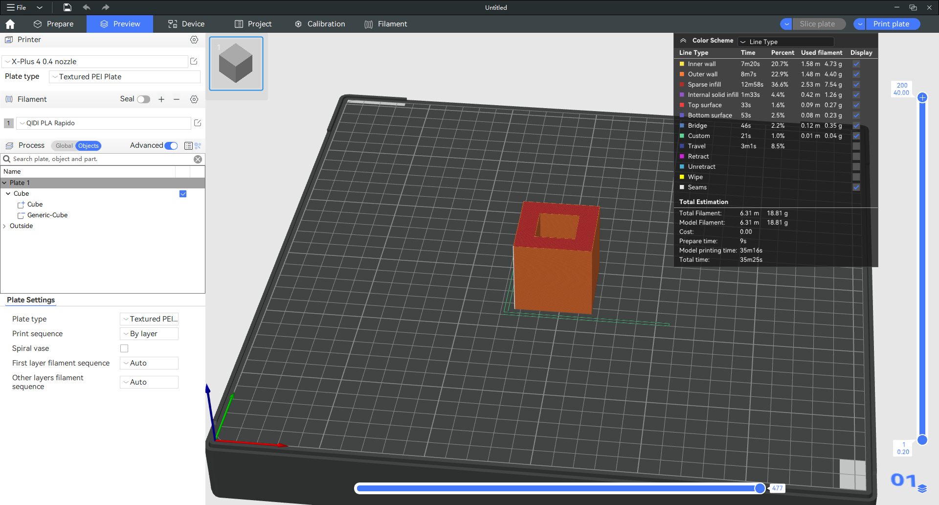 负形部件应用示例：原始立方体模型