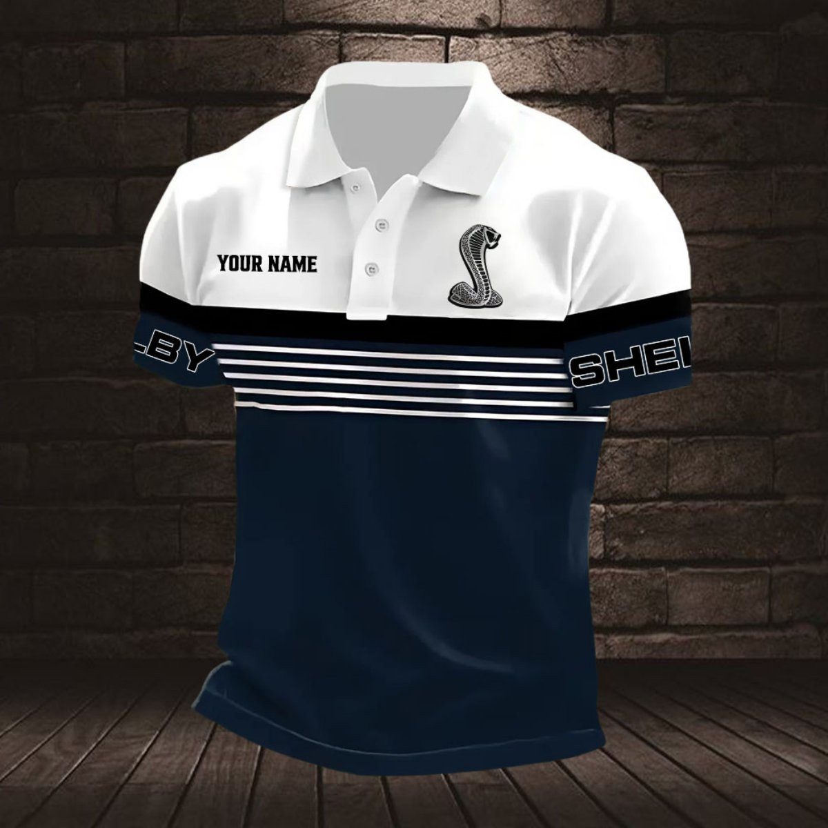 Ford Shelby® 2025 Latest Fitted Striped Polo Shirt