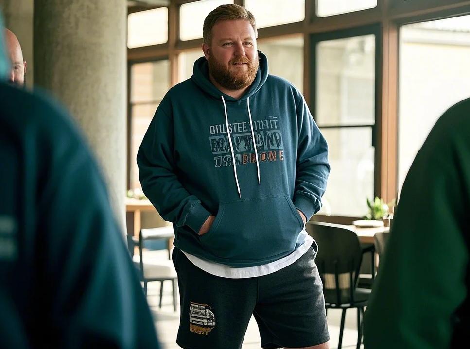 big and tall 2-piece short set with hoodie and shorts