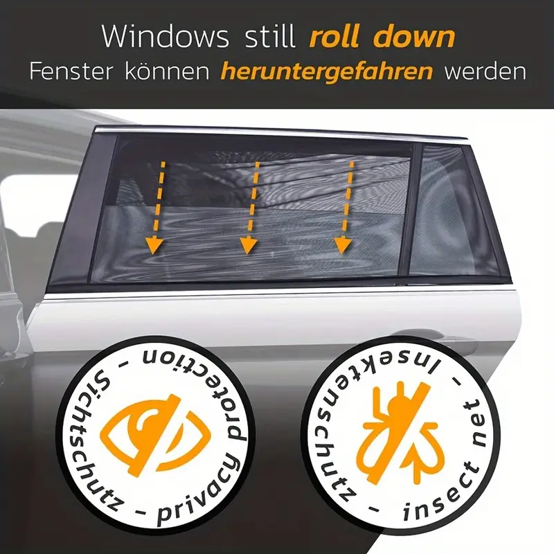 car privacy screen with zipper uv protection insect proof and breathable mesh for car windows details 6