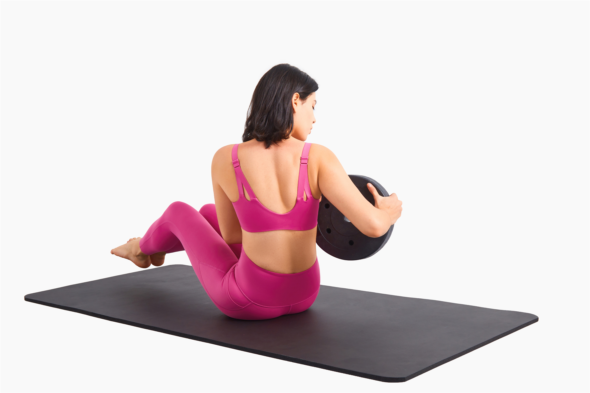 Hergymclothing adjustable pink yoga bra and pink yoga leggins