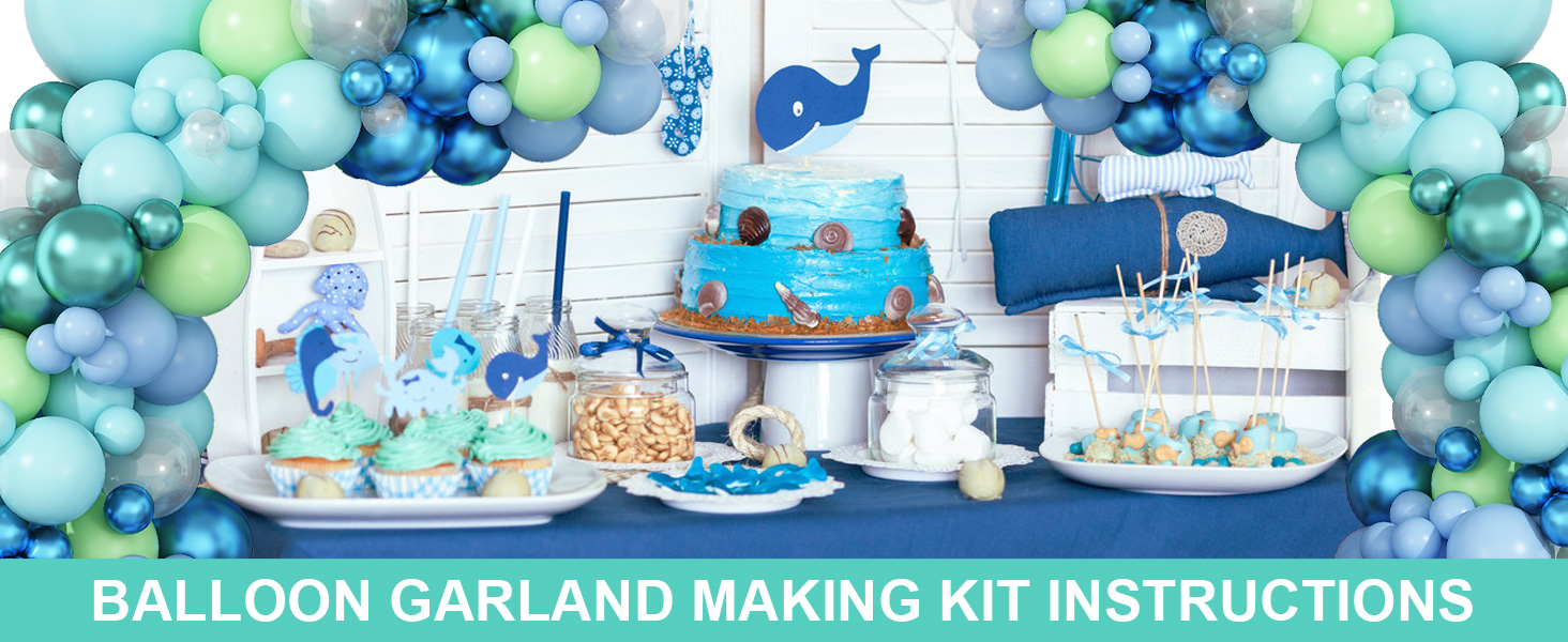 green balloon arch kit blue balloon arch kit pastel balloon arch kit under the sea party decorations