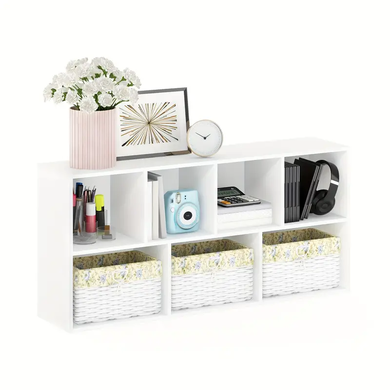   5 cube reversible open shelf white multi purpose storage organizer   shelf home office bookshelf display stands details 4