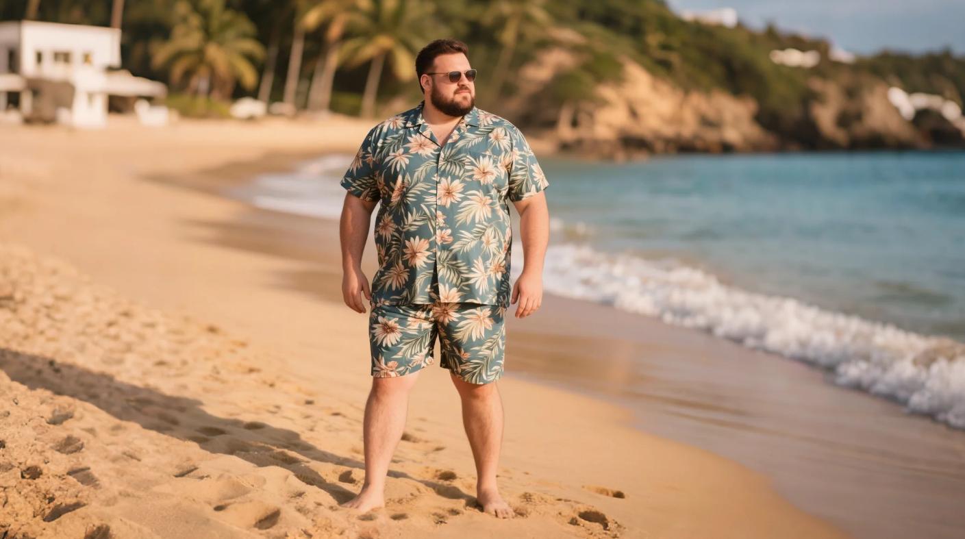 Hawaiian big men's short sets