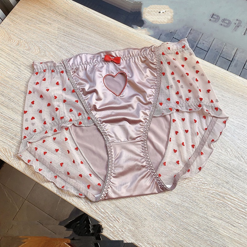 Cute Heart Lace High Waist Sexy Hollow Triangle Pants