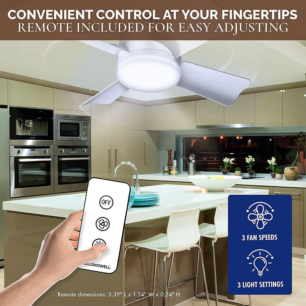 2-in-1 LED Ceiling Fan Light with Remote Control, E27E26/B22 Base