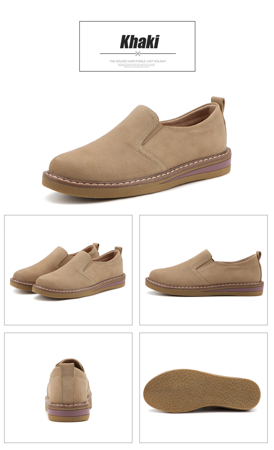 STS BRAND 2019 New Spring Women Flats Sneakers Suede Leather Round Toe Shoes Casual Shoes Women Slip On Flat Loafers Fazz Oxford (9)