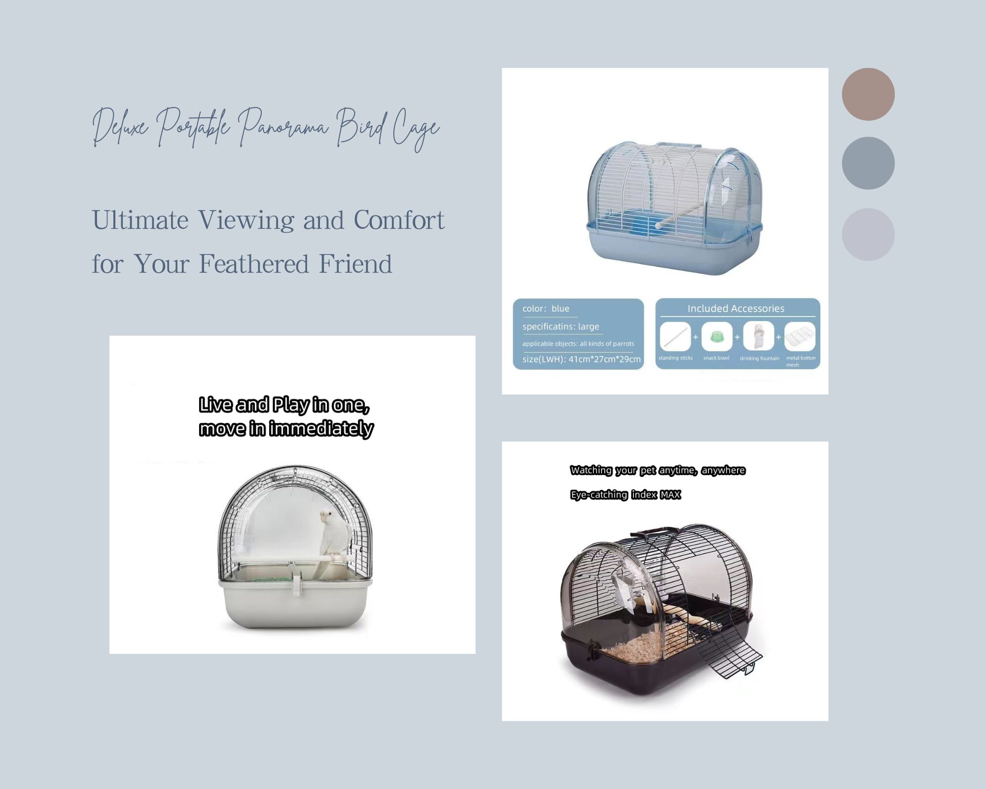 a travel bird bag for parrot, portable bird cage