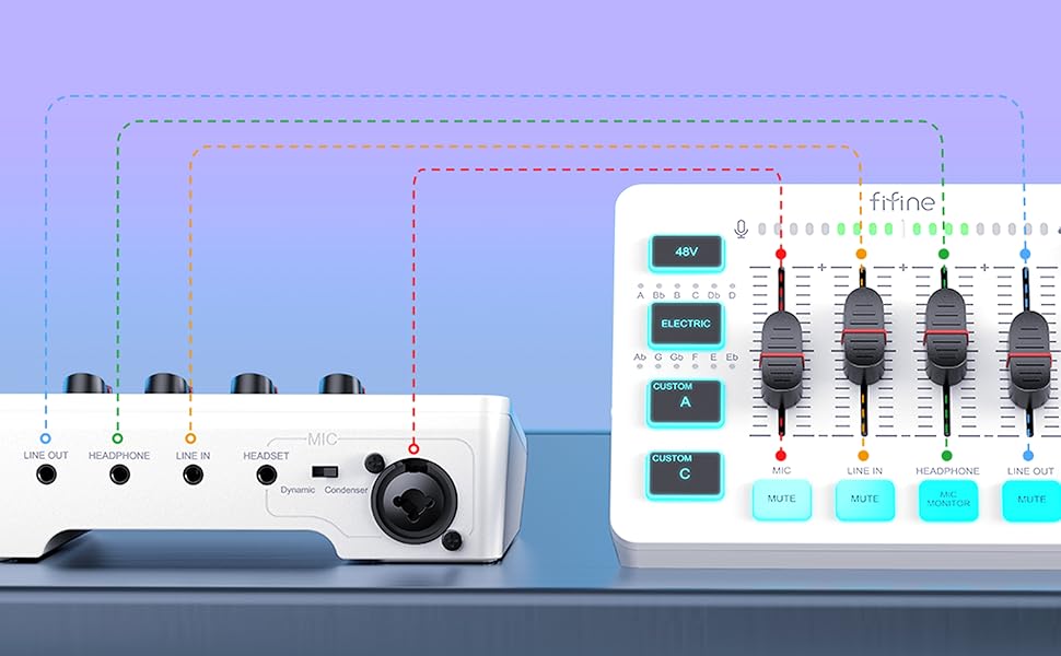 gaming mic and audio mixer set