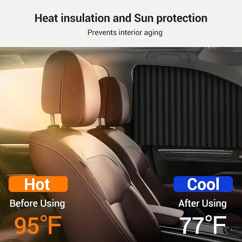 4 car sunshades window privacy protection curtains retractable uv protection shades for car windows sun blocking and heat insulating side window shades car curtains details 3