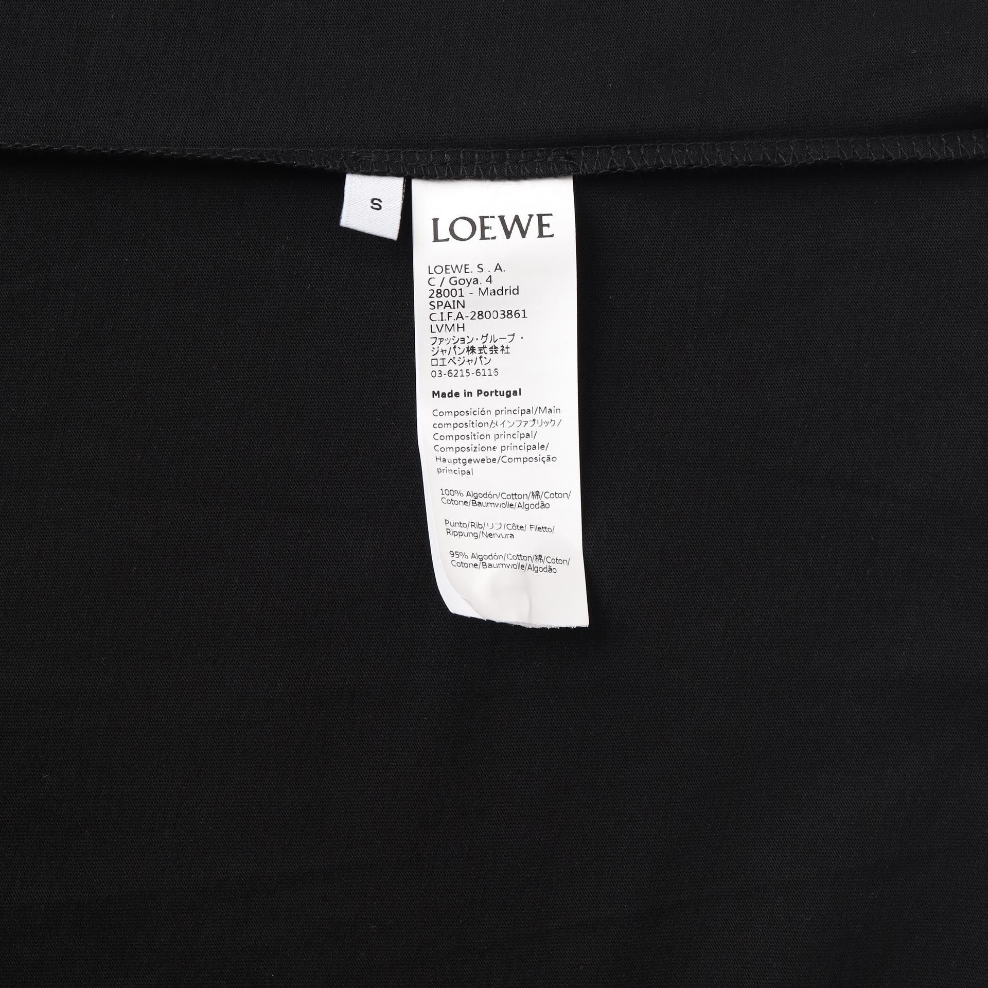 LOEWE羅意威彩繪刺繡短袖黑色洗滌圖