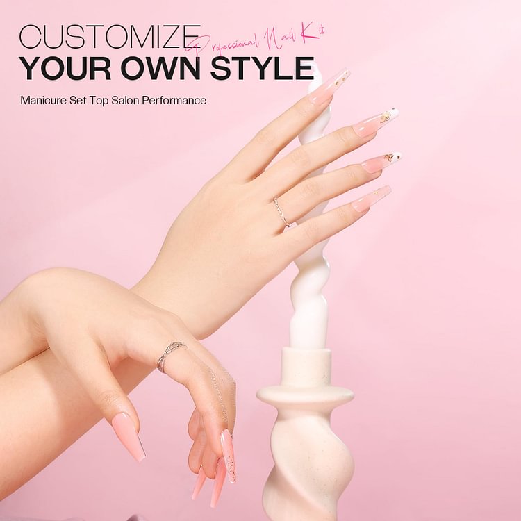 Basic Style - 8 Colors Poly Gel Beginner Kit with Rhinestones