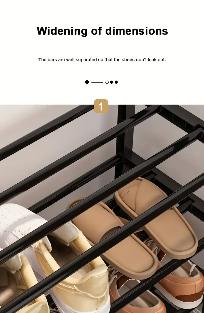 1pc 4 5tier multifunctional shoe organizer rack space saving easy to assemble suitable for entrance foyer and   independent shoe rack black white floor storage rack details 2