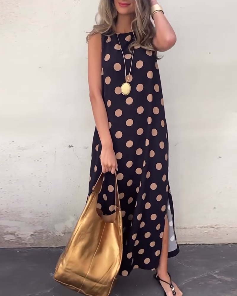 Sleeveless slit maxi dress