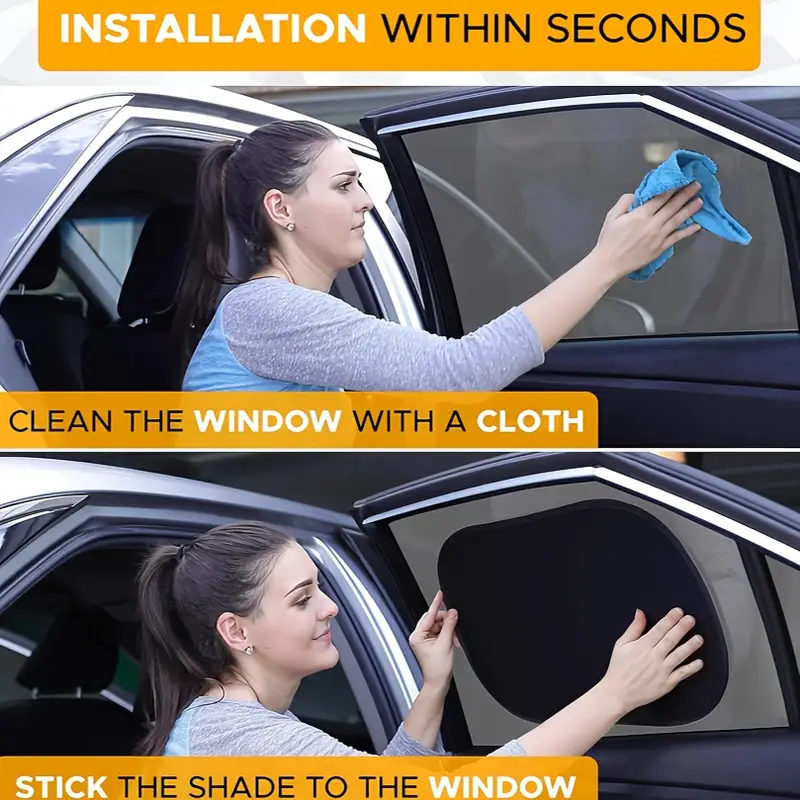 2 4pcs miniature static cling car window shades removable oval nylon mesh     for side driver windows black frame   remove reduces eye   enhances driving   driving   enhancement suction cup attachment flexible window cover sun visor for car details 5