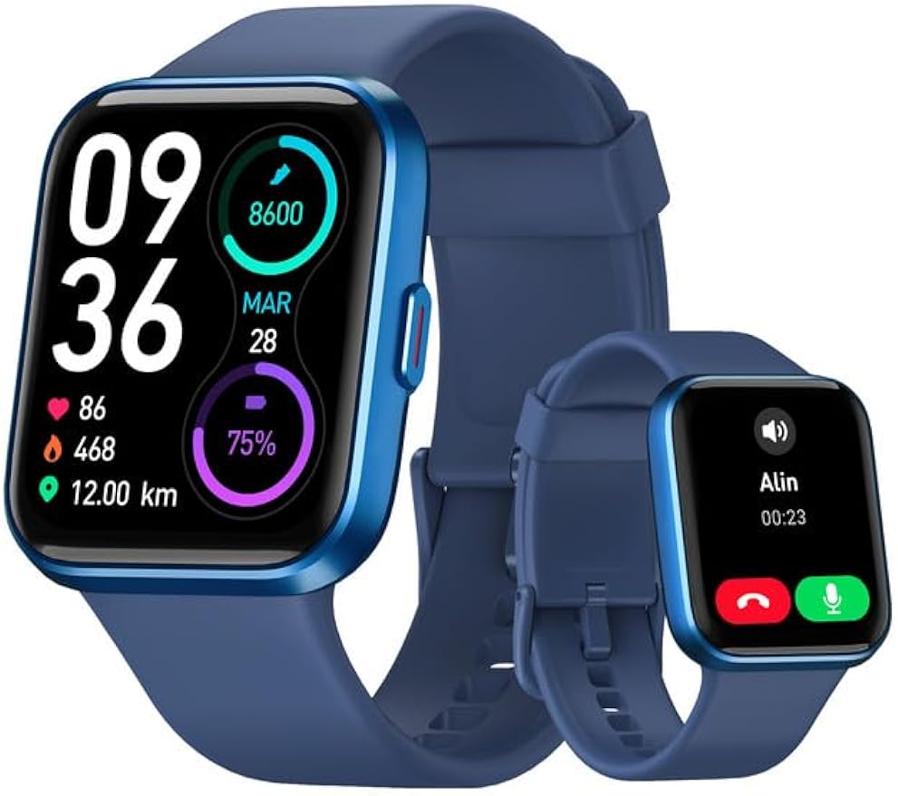 Reloj Inteligente Hombre con Llamadas y Voz de Alexa, WhatsApp Notificaciones, 1.8