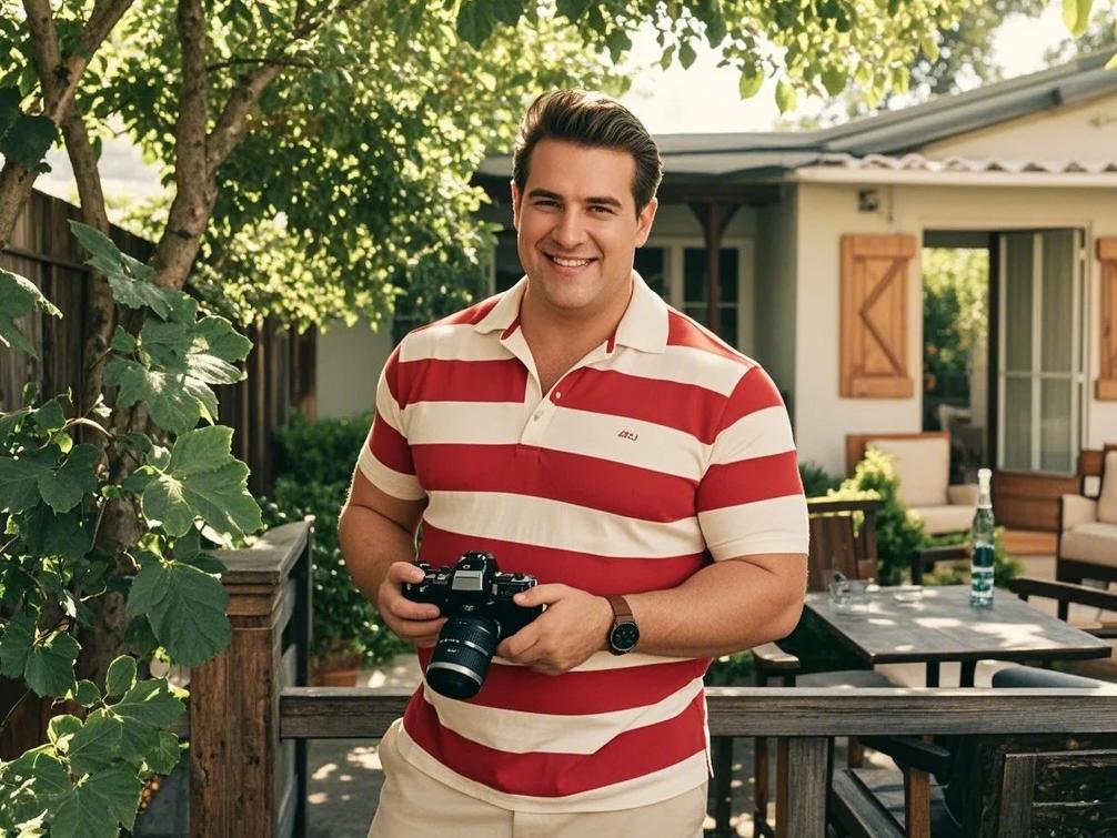 A man having vacation in big and tall 2-piece set