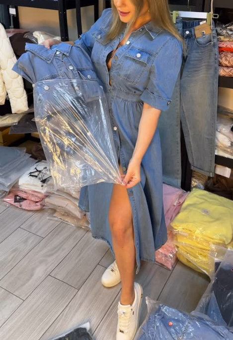 Fashion Lapel Denim Dress