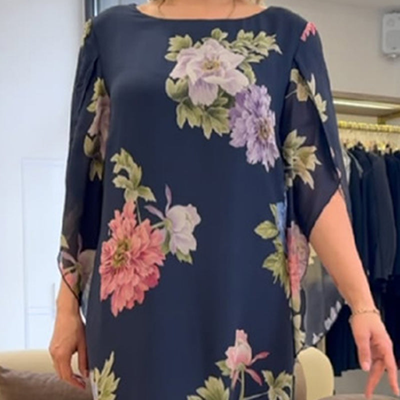 Elegant long women's printed dress