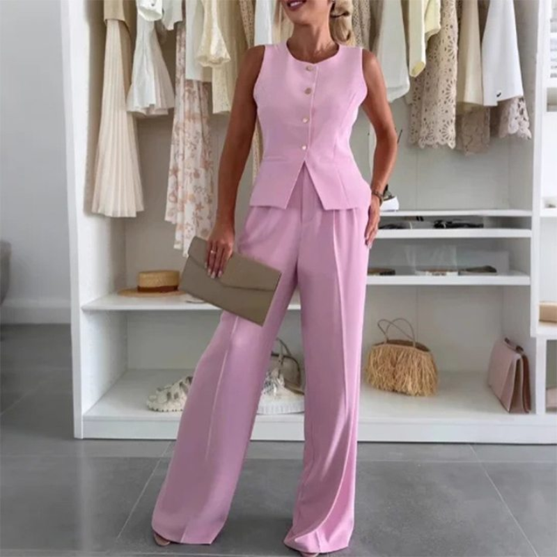 Women's sleeveless top and long pants
