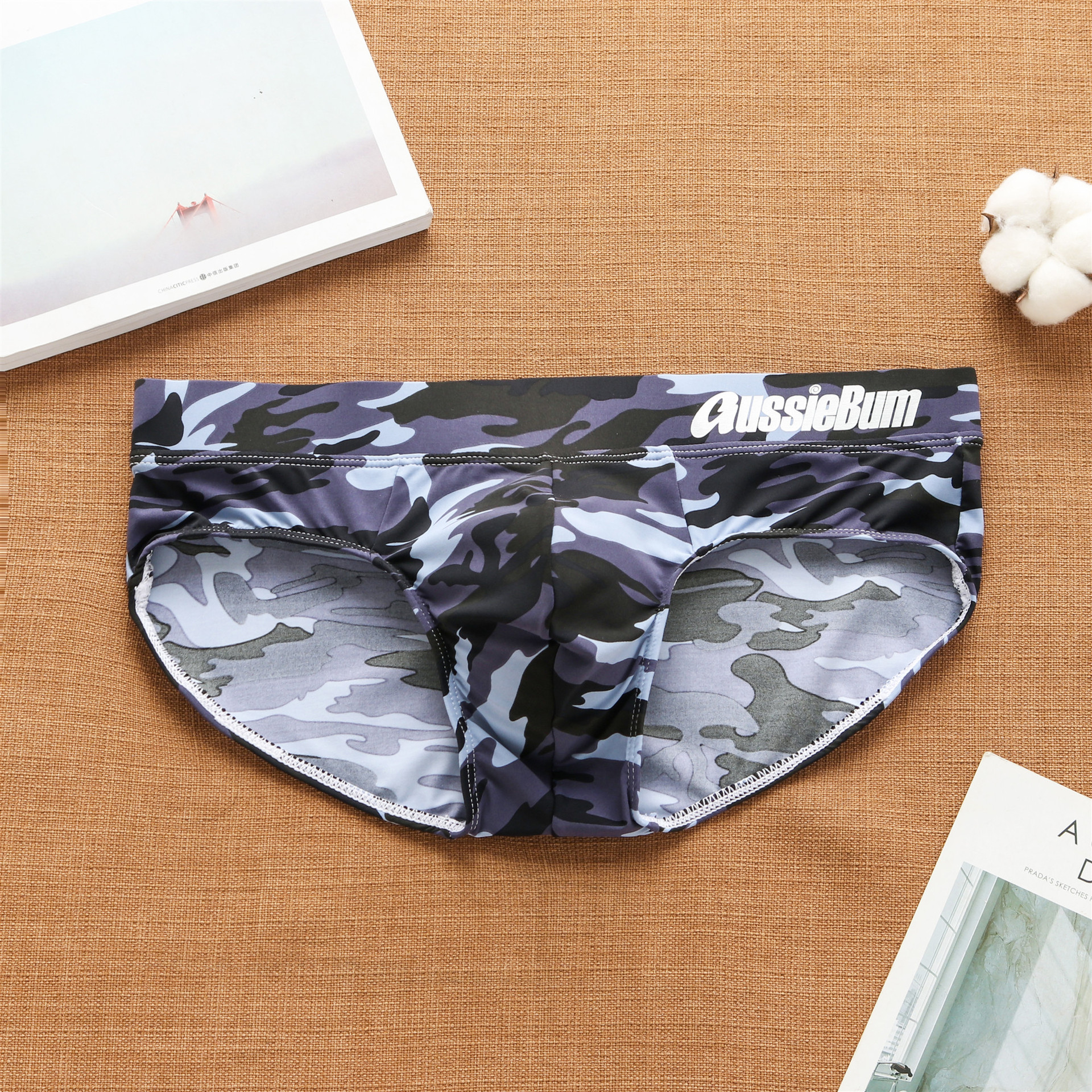 Men's Low Waist Camouflage U Bulge Pouch Briefs